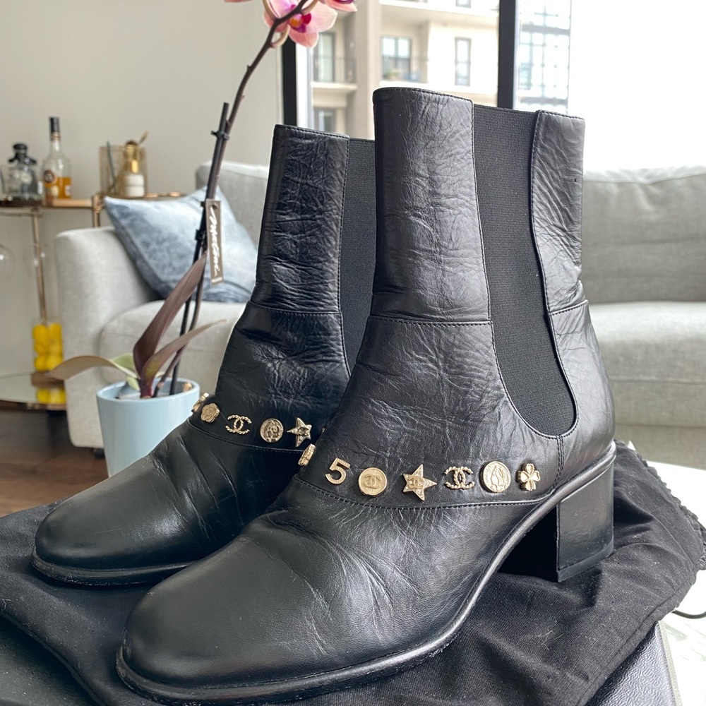 Black Chanel Booties Sz 36